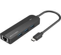 Vention HUB USB-C to 3x USB 3.0, RJ45, Micro USB Vention TGPBB 0.15m Black