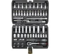 Awtools AW 1/4" HEX SOCKET SET & RATCHET WRENCH 56pcs BLACK LINE