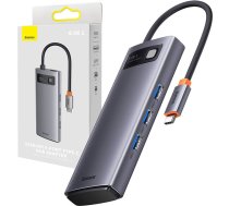 Baseus Hub 6in1 Baseus Metal Gleam Series, USB-C to 3x USB 3.0 + USB-C PD +  microSD/SD