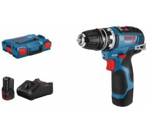 Bosch cordless drill GSR 12V-35 FC Professional, 12Volt?(blue / black, 2x Li-ion battery 3.0Ah, with FlexiClick drill chuck, L-BOXX)