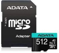 Adata MEMORY MICRO SDXC 512GB W/AD./AUSDX512GUI3V30SA2-RA1 ADATA