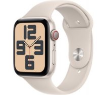 Apple Watch SE GPS + Cellular 44mm Starlight Aluminium Case with Starlight Sport Band - M/L