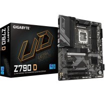 Gigabyte Mainboard|GIGABYTE|Intel Z790|LGA1700|ATX|Memory DDR5|Memory slots 4|2xPCI-Express 3.0 1x|1xPCI-Express 3.0 16x|1xPCI-Express 4.0 4x    |1xPCI-Express 5.0     16x|3xM.2|1xHDMI|1xDisplayPort|2xUSB 2.0|5xUSB 3.2|1xUSB-C|1xPS/2|1xRJ45|3xAudio port|Z790D