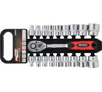 Awtools AW 1/2" HEX SOCKET SET & RATCHET WRENCH 8-32mm 19pcs/ TPR HANDLE/ BLACK LINE