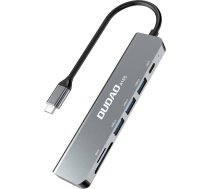 Dudao Adapter 6in1 Dudao A15S USB-C to 3x USB, 1x USB-C, SD / TF (grey)
