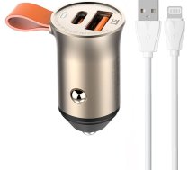 Ldnio C509Q USB, USB-C 30W Car charger + Lightning cable Cable