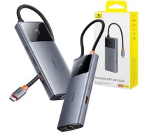 Baseus Hub 6in1 Baseus Metal Gleam 2 Series, USB-C to 2xUSB 3.0 +USB-C + HDMI + USB-C PD + Ethernet RJ45