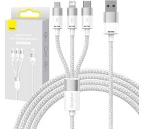 Baseus 3in1 USB cable Baseus StarSpeed Series, USB-C + Micro + Lightning 3,5A, 1.2m (White)