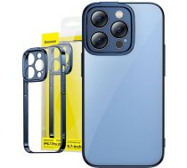 Baseus Glitter Transparent Case and Tempered Glass set for iPhone 14 Pro Max (blue)