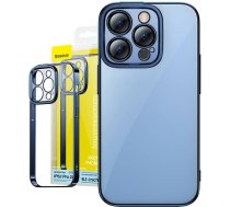 Baseus Glitter Transparent Case and Tempered Glass set for iPhone 14 Pro (blue)