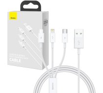 Baseus Quick Charge USB to M+L+C  Baseus Superior Data 3.5A 1m (White)