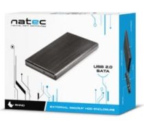 Natec External pocket SATA HDD RHINO 2.5 USB 2.0 Aluminum Black