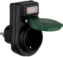 REV Adapter w. switch IP44 black-green