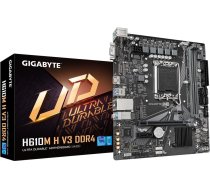 Gigabyte Mainboard|GIGABYTE|Intel H610|LGA1700|Micro-ATX|Memory DDR4|Memory slots 2|1xPCI-Express 3.0 1x|1xPCI-Express 4.0 16x|1xM.2|1x15pin D-sub|1xHDMI|4xUSB 2.0|2xUSB     3.2|1xPS/2|1xRJ45|3xAudio port|H610MHV3DDR4