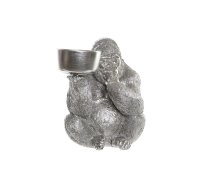 Dekoratīvās figūriņas DKD Home Decor Sudrabains Sveķi Gorilla (32 x 26,5 x 36 cm)