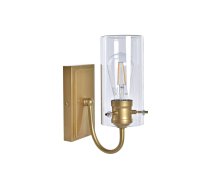 sienas Lampa DKD Home Decor Stikls Bronza Metāls Caurspīdīgs 220 V 50 W (13 x 17 x 27 cm)