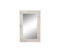 Sienas spogulis DKD Home Decor Dabisks Balts Mango koks (76,5 x 3 x 122 cm)