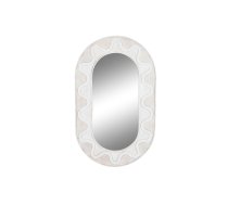 Sienas spogulis DKD Home Decor Balts Stikls Mango koks Moderns Rombs 154 x 4 x 92 cm