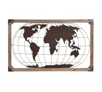 Dekoratīvās figūriņas DKD Home Decor Dabisks Metāls Varš Ciedra Pasaules Karte (75 x 6 x 46 cm)