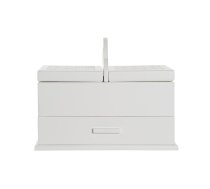 Lādīte DKD Home Decor Stikls Balts Koks MDF 30 x 17 x 24 cm