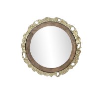 Sienas spogulis DKD Home Decor 78,5 x 2,5 x 78,5 cm Bronza Brūns Alumīnijs Mango koks