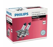 PHILIPS auto spuldze VISION PLUS+60% H4 12V 60/55W P43t-38 C2, 2gab.