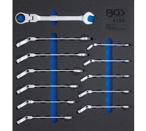 Ieliktnis instrumentu ratiņiem | 1/3: Ratchet Combination Wrench Set | 8 - 19 mm | 12 gab. (4195)