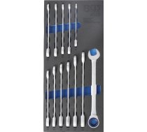 Ieliktnis instrumentu ratiņiem | 1/3: Ratchet Wrench Set | 8 - 19 mm | 12 gab. (4128)