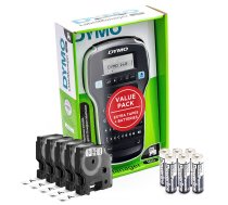 DYMO LabelManager 160 uzlīmju printeris (S0946340) + 5 gab. D1 12mm x7m / melns uz balta + elementi