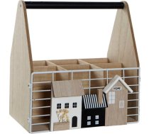 Dkd Home Decor pudeļu statīvs DKD Home Decor Balts Brūns Metāls Koks MDF (26 x 17 x 28 cm) S3015210