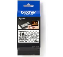 Brother Laminēta lente iekārtu marķēšanai Brother TZE-SE4 Drošības lente Melns/Balts 18mm S8402487