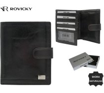 Rovicky PC-108L-BAR-2540 Melns ādas maks PORTFEL SKÓRZANY PC-108L-BAR-2540 BLACK