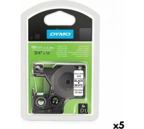 Dymo Siltuma pārneses lente Dymo D1 16958 19 mm x 3,5 m Melns Balts Neilons (5 gb.) S8424252