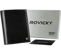 Rovicky Klasisks īstas ādas vīriešu maks ar vietu reģistrācijas kartei, RFID - [DH] N62-RVT BLACK