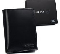 4U Cavaldi Vīriešu melns ādas maks ar RFID Protect - Cavaldi [DH] 0104-P-BS
