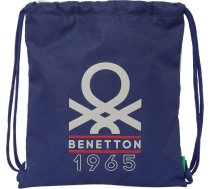 Benetton Mugursoma ar lencēm Benetton Varsity Pelēks Tumši Zils 35 x 40 x 1 cm S4310018