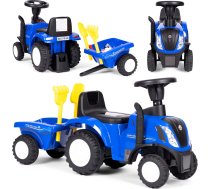 Uzbraucams traktors ar piekabi bērniem, interaktīva stūre, skaņas, zils 658T BLUE