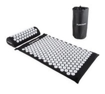 Tunturi Acupressure Mat And Pillow, Black (14TUSYO068)