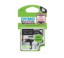 DYMO D1 izturīga lente 12 mm x 3 m / balta uz melna (1978365)