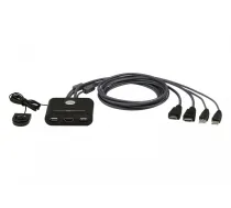 Aten Przełšcznik 2 portowy USB VGA FHD HDMI KVM Switch (CS22HF-AT) - NUATNKV2PCS22HF | CS22HF-AT | 4710469341304