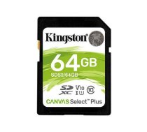 KINGSTON 64GB SDXC Canvas Select Plus 100R C10 UHS-I U1 V10 SDS2/64GB | SDS2/64GB  | 740617297973