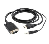 Kabel Gembird HDMI - D-Sub (VGA) + Jack 3.5mm 3m  (A-HDMI-VGA-03-10) | A-HDMI-VGA-03-10  | 8716309098069