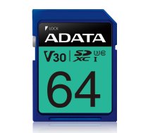 Karta ADATA Premier Pro SDXC 64 GB Class 10 UHS-I/U3 V30 (ASDX64GUI3V30S-R) | ASDX64GUI3V30S-R  | 4713218463913