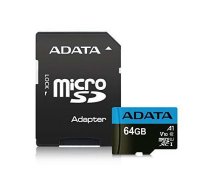 Karta ADATA Premier MicroSDXC 64 GB Class 10 UHS-I/U1 A1 V10 (AUSDX64GUICL10A1-RA1) | AUSDX64GUICL10A1-RA1  | 4713218461933 | 887406