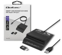 Qoltec czytnik chipowychID SCR-0636 | USB C | 50636 | 5901878506364