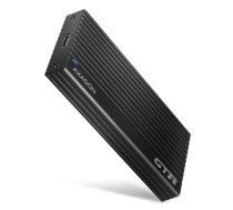 AXAGON Superfast external EEM2-GTR THIN RIB box with USB 3.2 Gen 2 interface is designed for NVMe (PCI-Express) M.2 SSD disks. The double-sided USB-C connector on the box together with the supplied USB-C -> USB-C cable enables a reliable connection | EEM2-GTR