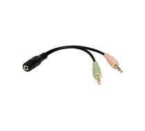 Logilink | Audio 3.5 Stereo 4-Pin Female to 2 x 3.5 Stereo Male | 4-pin 3.5 mm stereo jack | 2 x 3-pin stereo female socket | CA0020 | 4052792028805