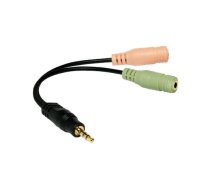 Logilink | Audio jack adapter, 4-pin, 3.5 mm stereo male to 2x 3.5mm female | 0.15 m | CA0021 | 4052792028812