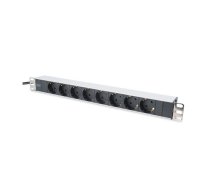 Digitus Power strip PDU 19 inches, 1U, 8 sockets, power: 16A, 4000W, aluminum, 2m | DN-95401 | 4016032266396 | ALASSN95401