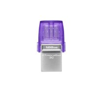 Kingston Technology DataTraveler microDuo 3C USB flash drive 64 GB USB Type-A / USB Type-C 3.2 Gen 1 (3.1 Gen 1) Purple, Stainless steel | DTDUO3CG3/128GB | 740617328165